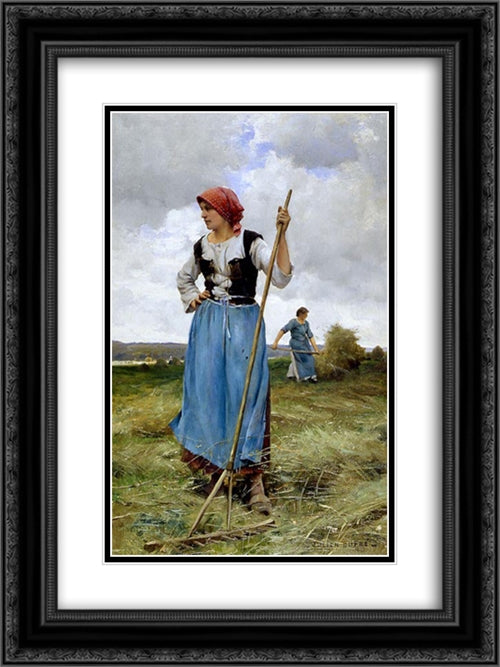 Le Repos 18x24 Black Ornate Wood Framed Art Print Poster with Double Matting by Dupre, Julien