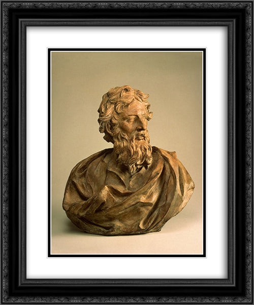 St Paul 20x24 Black Ornate Wood Framed Art Print Poster with Double Matting by Algardi, Alessandro