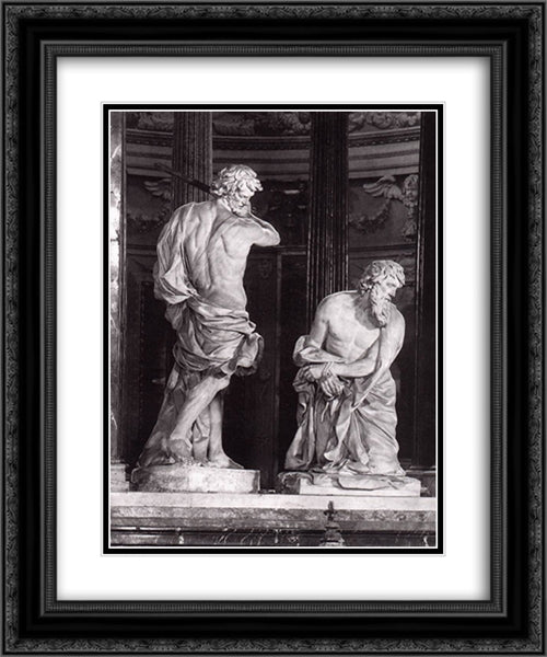 Beheading of St Paul 20x24 Black Ornate Wood Framed Art Print Poster with Double Matting by Algardi, Alessandro