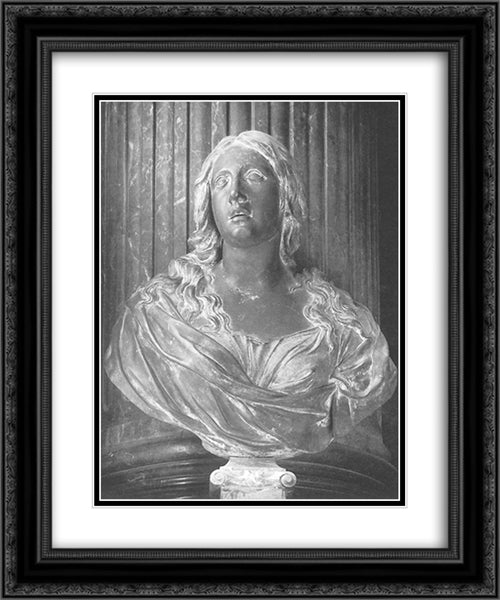 St Mary Magdalene 20x24 Black Ornate Wood Framed Art Print Poster with Double Matting by Algardi, Alessandro