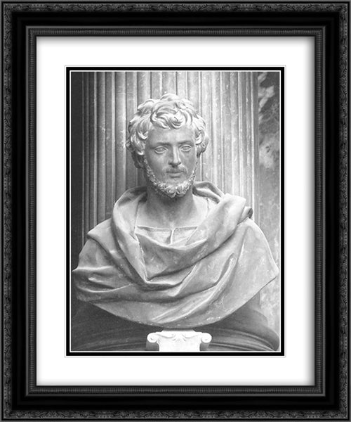 St John the Evangelist 20x24 Black Ornate Wood Framed Art Print Poster with Double Matting by Algardi, Alessandro