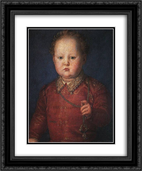 Don Garcia de' Medici 20x24 Black Ornate Wood Framed Art Print Poster with Double Matting by Bronzino, Agnolo