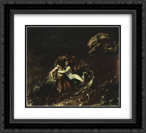 The Storm 22x20 Black Ornate Wood Framed Art Print Poster with Double Matting by Etty, William