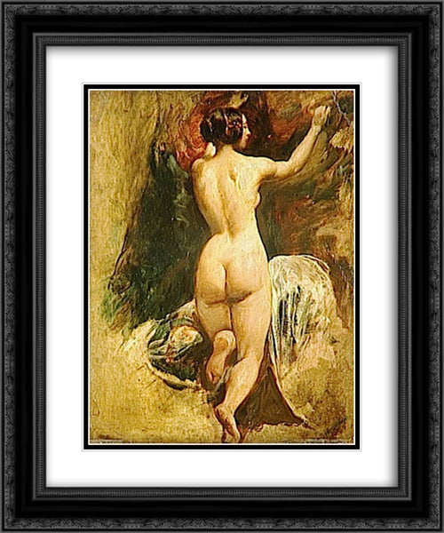 Nude Woman from Behind 20x24 Black Ornate Wood Framed Art Print Poster with Double Matting by Etty, William