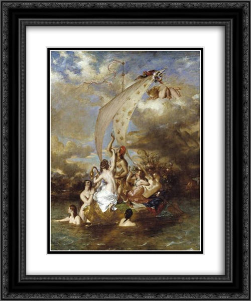 Youth at the Prow, Pleasure at the Helm 20x24 Black Ornate Wood Framed Art Print Poster with Double Matting by Etty, William