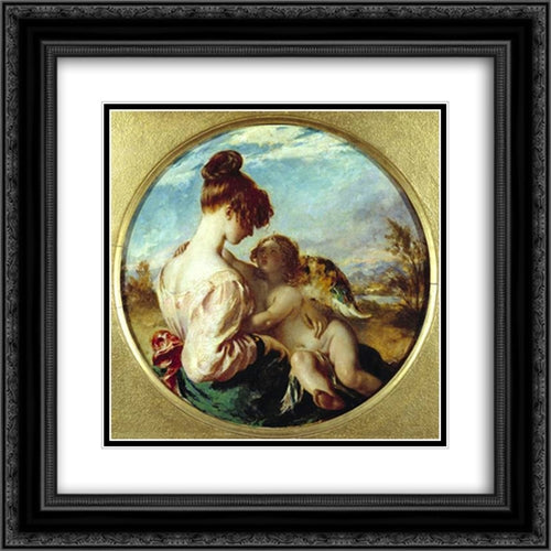 The Dangerous Playmate 20x20 Black Ornate Wood Framed Art Print Poster with Double Matting by Etty, William