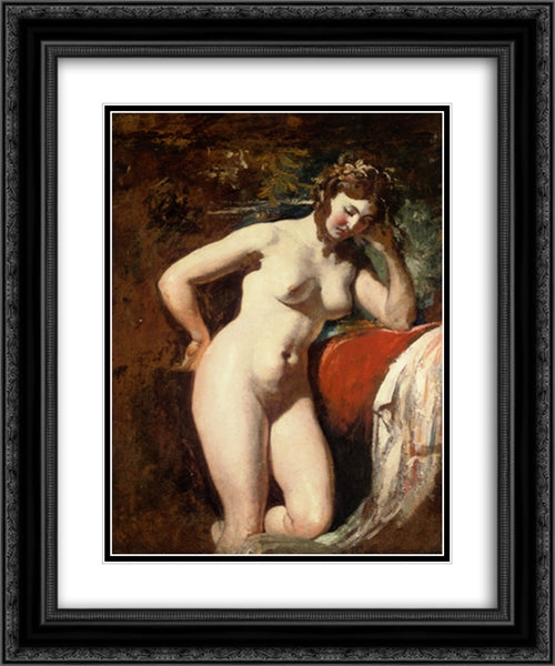 Portrait of Kitty The Artists Neice 20x24 Black Ornate Wood Framed Art Print Poster with Double Matting by Etty, William