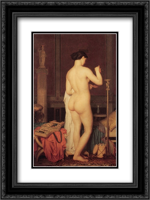 Le Coucher de Sapho 18x24 Black Ornate Wood Framed Art Print Poster with Double Matting by Gleyre, Charles