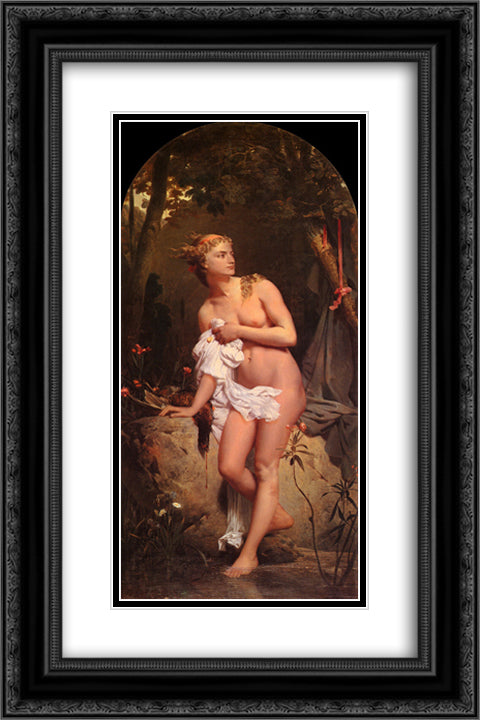 Diana 16x24 Black Ornate Wood Framed Art Print Poster with Double Matting by Gleyre, Charles