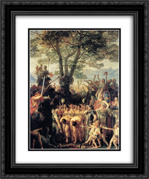 Romans Under the Yoke 20x24 Black Ornate Wood Framed Art Print Poster with Double Matting by Gleyre, Charles