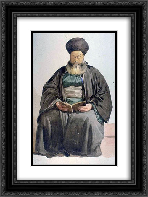 Armenian Priest, Smyrna 18x24 Black Ornate Wood Framed Art Print Poster with Double Matting by Gleyre, Charles