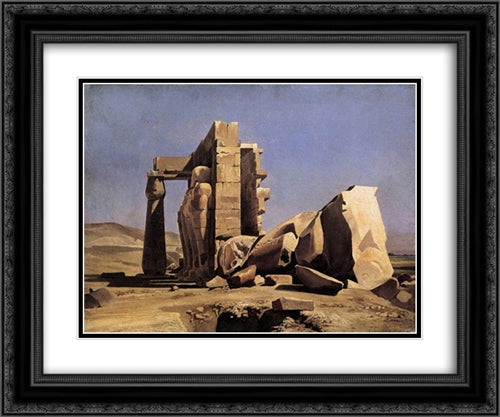 Egyptian Temple 24x20 Black Ornate Wood Framed Art Print Poster with Double Matting by Gleyre, Charles