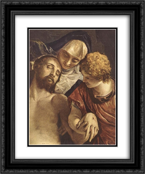 Pieta [detail: 1] 20x24 Black Ornate Wood Framed Art Print Poster with Double Matting by Veronese, Paolo