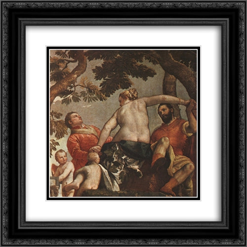 The Allegory of Love: Unfaithfulness 20x20 Black Ornate Wood Framed Art Print Poster with Double Matting by Veronese, Paolo