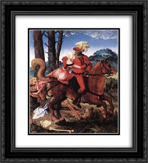 The Knight, the Young Girl, and Death 20x22 Black Ornate Wood Framed Art Print Poster with Double Matting by Baldung, Hans