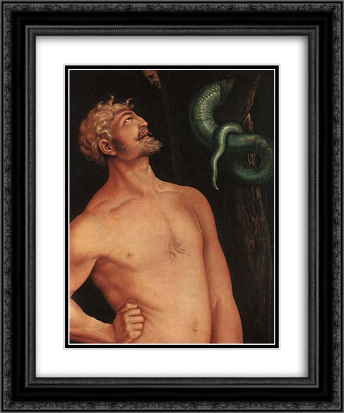 Adam (detail) 20x24 Black Ornate Wood Framed Art Print Poster with Double Matting by Baldung, Hans