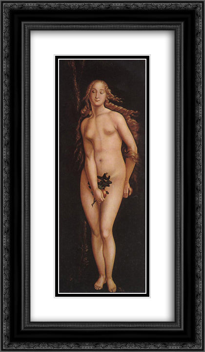 Eve 14x24 Black Ornate Wood Framed Art Print Poster with Double Matting by Baldung, Hans