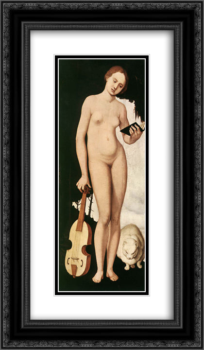 Music 14x24 Black Ornate Wood Framed Art Print Poster with Double Matting by Baldung, Hans