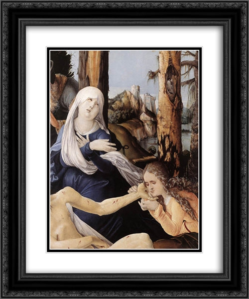 The Lamentation of Christ (detail) 20x24 Black Ornate Wood Framed Art Print Poster with Double Matting by Baldung, Hans