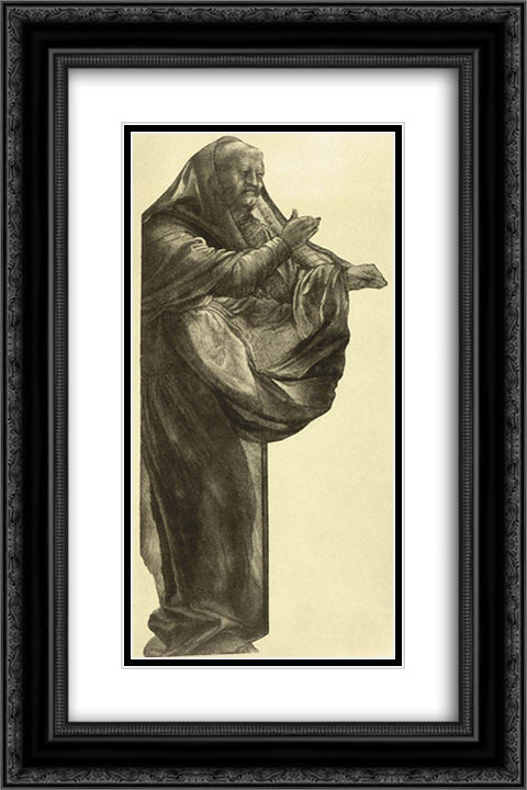 Study of an Apostle 16x24 Black Ornate Wood Framed Art Print Poster with Double Matting by Grunewald, Matthias