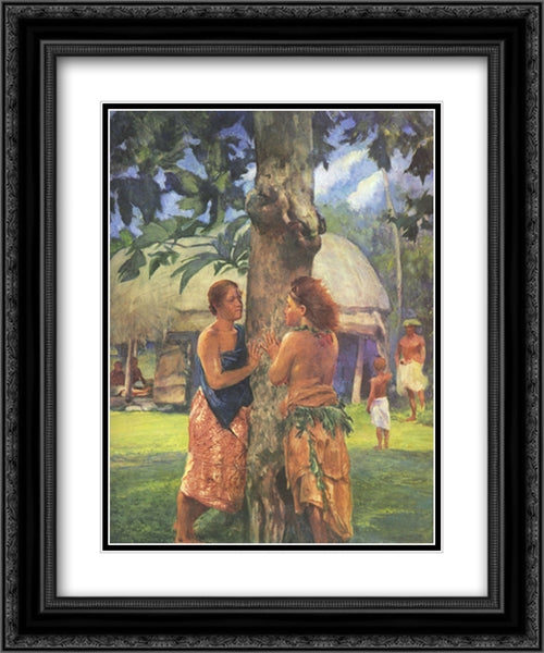 Portrait of Faase, the Taupo of the Fagaloa Bay, Samoa 20x24 Black Ornate Wood Framed Art Print Poster with Double Matting by LaFarge, John