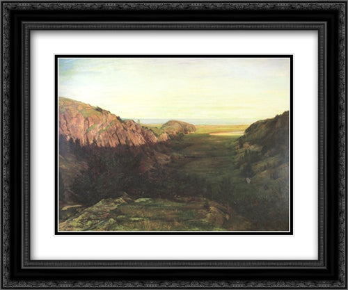 The Last Valley 24x20 Black Ornate Wood Framed Art Print Poster with Double Matting by LaFarge, John