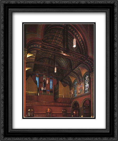 Trinity Church, Boston 20x24 Black Ornate Wood Framed Art Print Poster with Double Matting by LaFarge, John