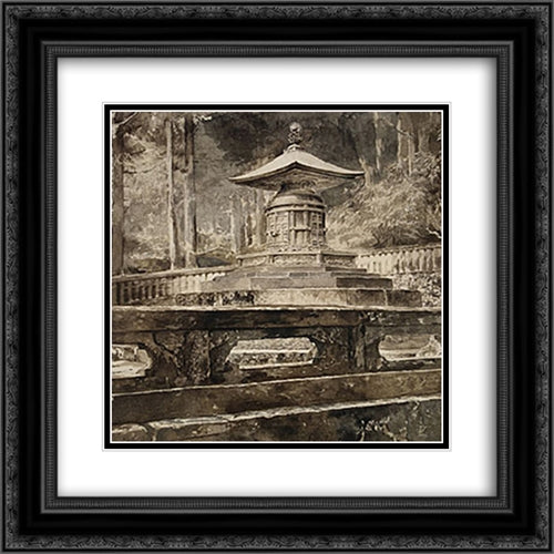 The Tomb of Iyeyasu Tokugawa 20x20 Black Ornate Wood Framed Art Print Poster with Double Matting by LaFarge, John