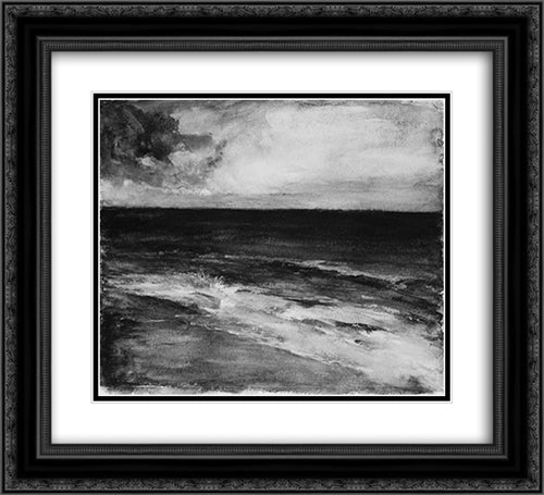 Marine 22x20 Black Ornate Wood Framed Art Print Poster with Double Matting by LaFarge, John