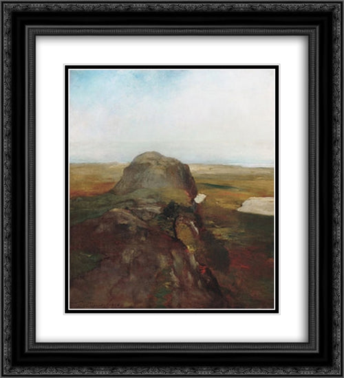 Autumn Study, View over Hanging Rock, Newport, R.I. 20x22 Black Ornate Wood Framed Art Print Poster with Double Matting by LaFarge, John