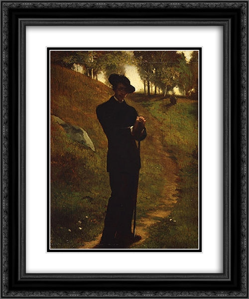 Portrait of the Painter 20x24 Black Ornate Wood Framed Art Print Poster with Double Matting by LaFarge, John