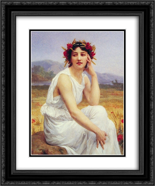 The Muse 20x24 Black Ornate Wood Framed Art Print Poster with Double Matting by Seignac, Guillaume