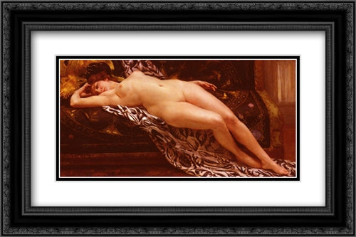 L'Abandon 24x16 Black Ornate Wood Framed Art Print Poster with Double Matting by Seignac, Guillaume