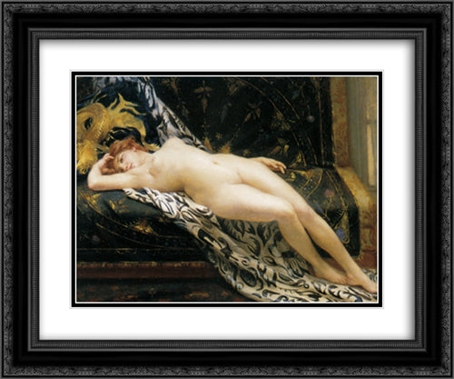 Abandon 24x20 Black Ornate Wood Framed Art Print Poster with Double Matting by Seignac, Guillaume