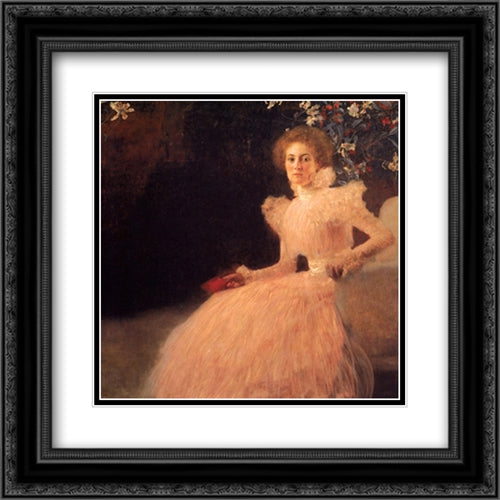 Portrait of Sonja Knips 20x20 Black Ornate Wood Framed Art Print Poster with Double Matting by Klimt, Gustav