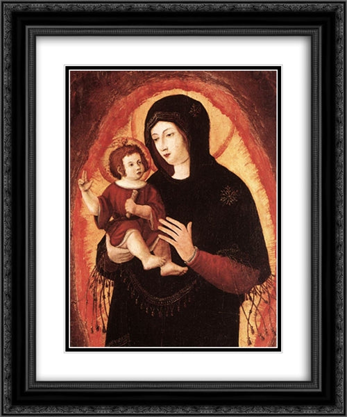 Schone Maria 20x24 Black Ornate Wood Framed Art Print Poster with Double Matting by van Alsloot, Denys