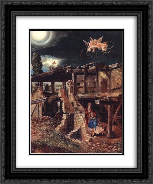 Nativity 20x24 Black Ornate Wood Framed Art Print Poster with Double Matting by van Alsloot, Denys