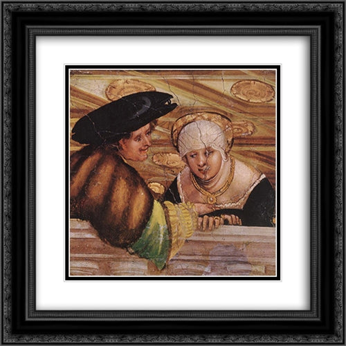 Lovers 20x20 Black Ornate Wood Framed Art Print Poster with Double Matting by van Alsloot, Denys