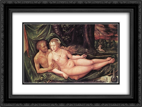 Loth And His Daughters 24x18 Black Ornate Wood Framed Art Print Poster with Double Matting by van Alsloot, Denys