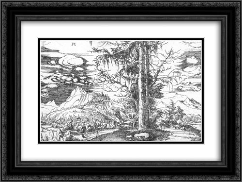 Landscape 24x18 Black Ornate Wood Framed Art Print Poster with Double Matting by van Alsloot, Denys