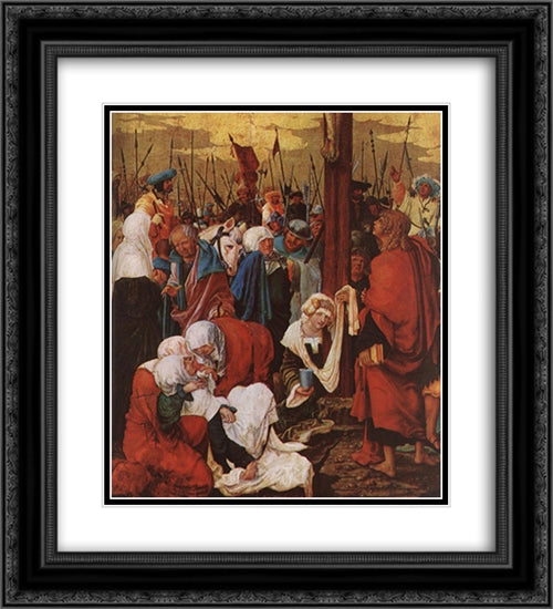 Christ On The Cross (detail) 20x22 Black Ornate Wood Framed Art Print Poster with Double Matting by van Alsloot, Denys