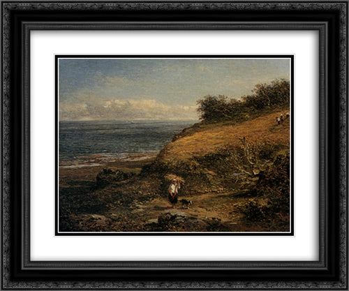 Harvest Time on the Coast of Arran 24x20 Black Ornate Wood Framed Art Print Poster with Double Matting by Leader, Benjamin Williams