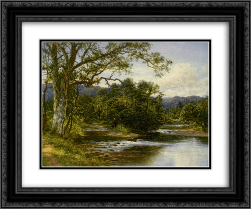 North Wales 24x20 Black Ornate Wood Framed Art Print Poster with Double Matting by Leader, Benjamin Williams