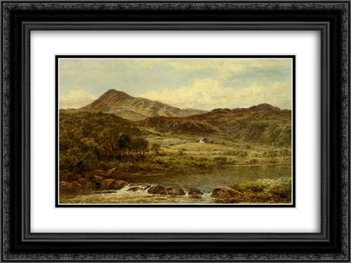 From Below Capel Curig 24x18 Black Ornate Wood Framed Art Print Poster with Double Matting by Leader, Benjamin Williams