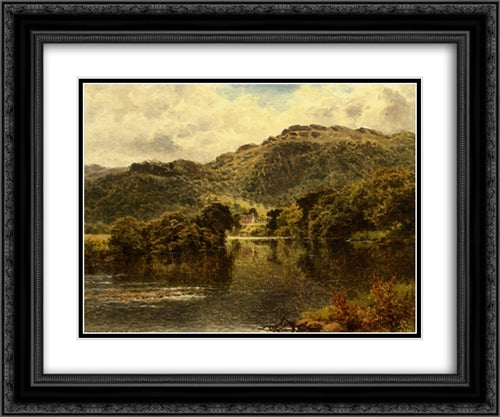 The Conway at Bettws y Cord 24x20 Black Ornate Wood Framed Art Print Poster with Double Matting by Leader, Benjamin Williams