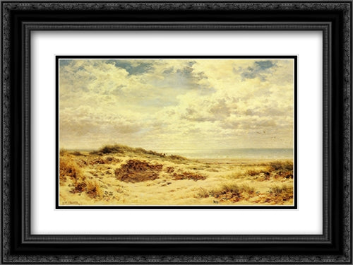 Morning on the Sussex Coast 24x18 Black Ornate Wood Framed Art Print Poster with Double Matting by Leader, Benjamin Williams