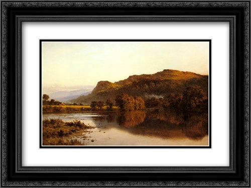 Where Peaceful Waters Glide 24x18 Black Ornate Wood Framed Art Print Poster with Double Matting by Leader, Benjamin Williams