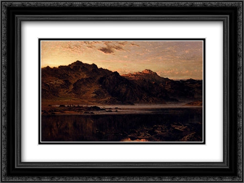 When The West With Evening Glows 24x18 Black Ornate Wood Framed Art Print Poster with Double Matting by Leader, Benjamin Williams