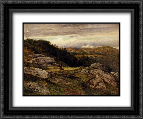 A Welsh Hillside Path 24x20 Black Ornate Wood Framed Art Print Poster with Double Matting by Leader, Benjamin Williams