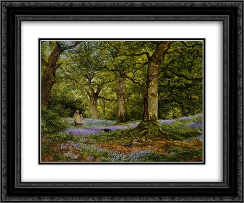 Blue Bells 24x20 Black Ornate Wood Framed Art Print Poster with Double Matting by Leader, Benjamin Williams